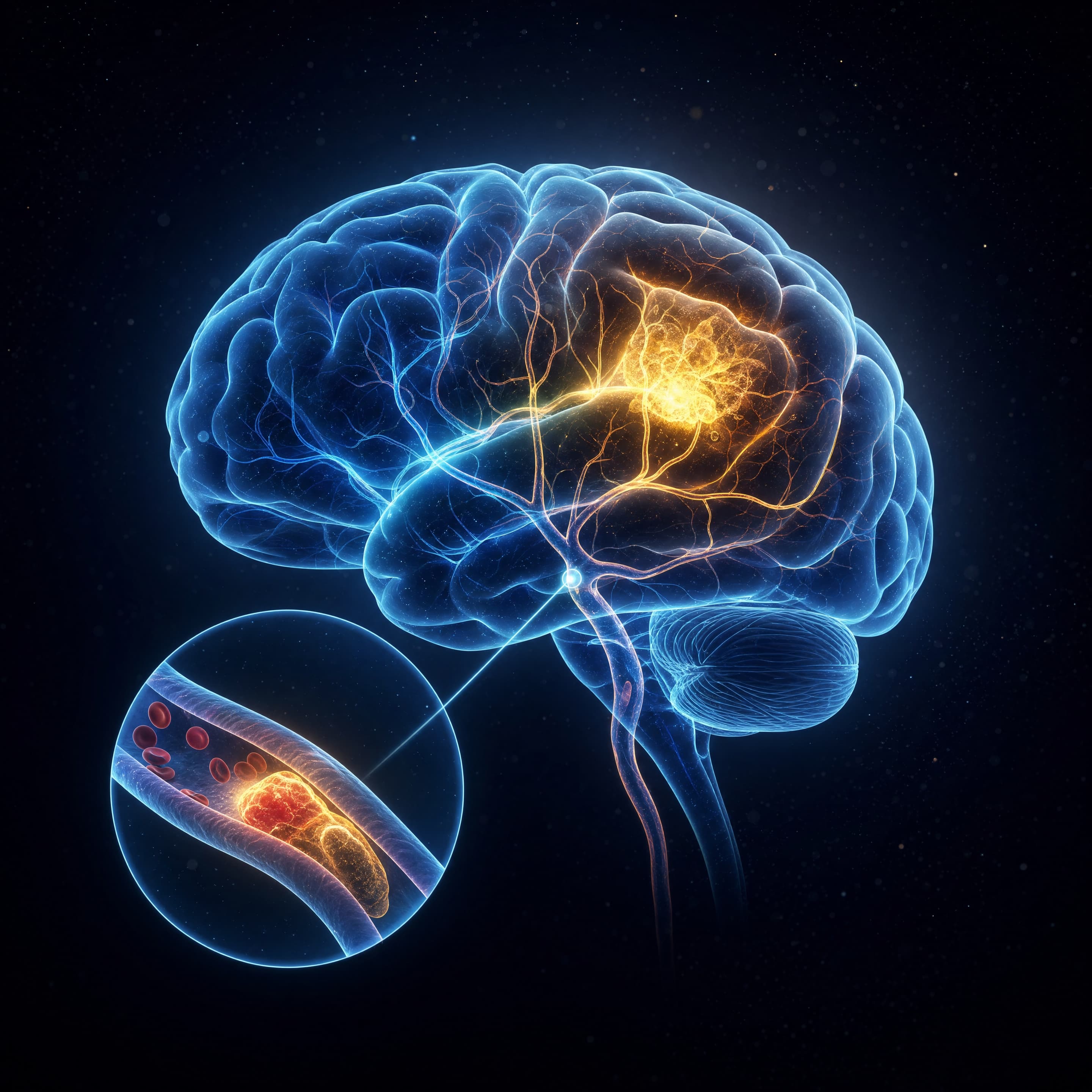 Ilustración educativa: Derrame cerebral (ACV)