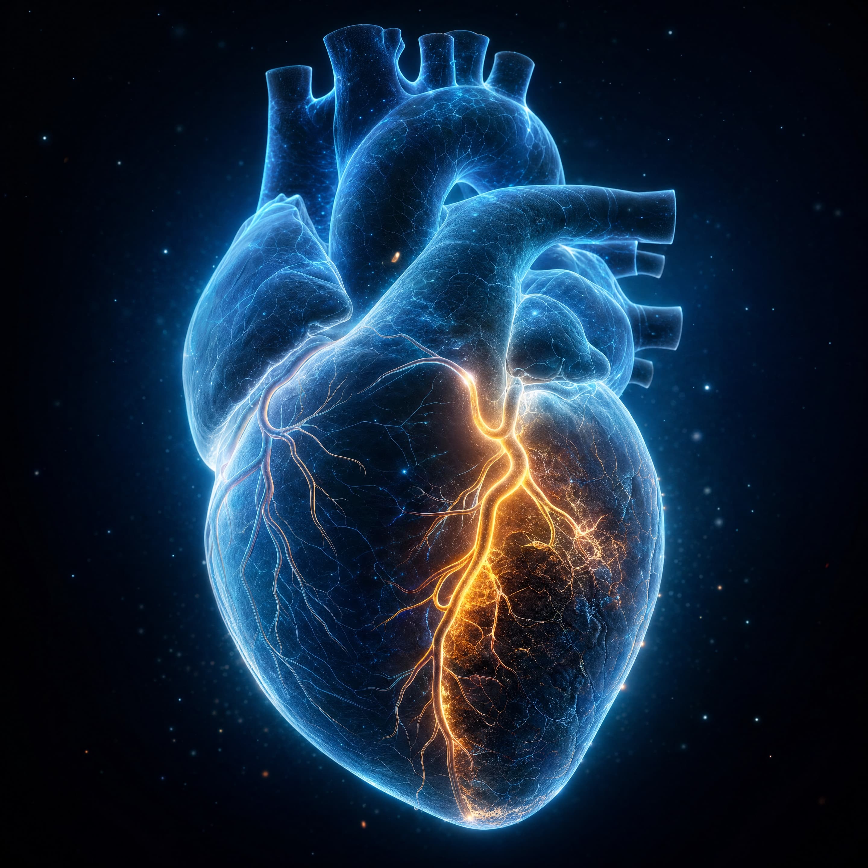 Ilustración educativa: Infarto al corazón
