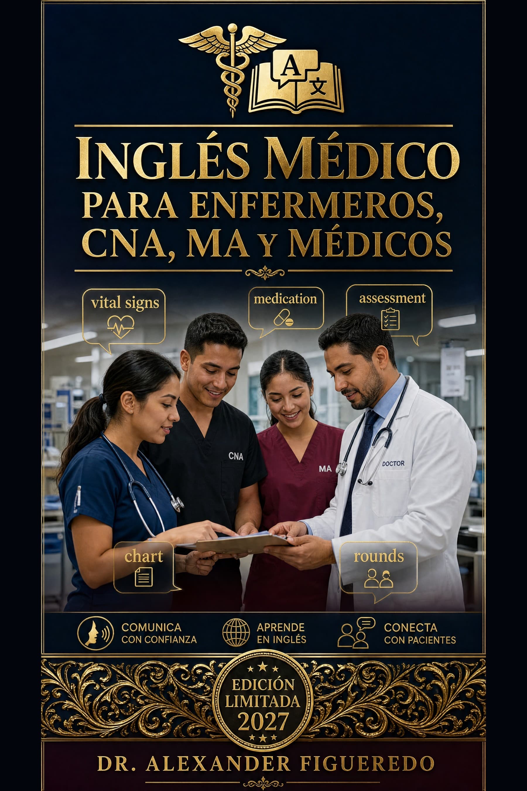 Portada: Inglés Médico para Enfermeros, CNA, MA y Médicos