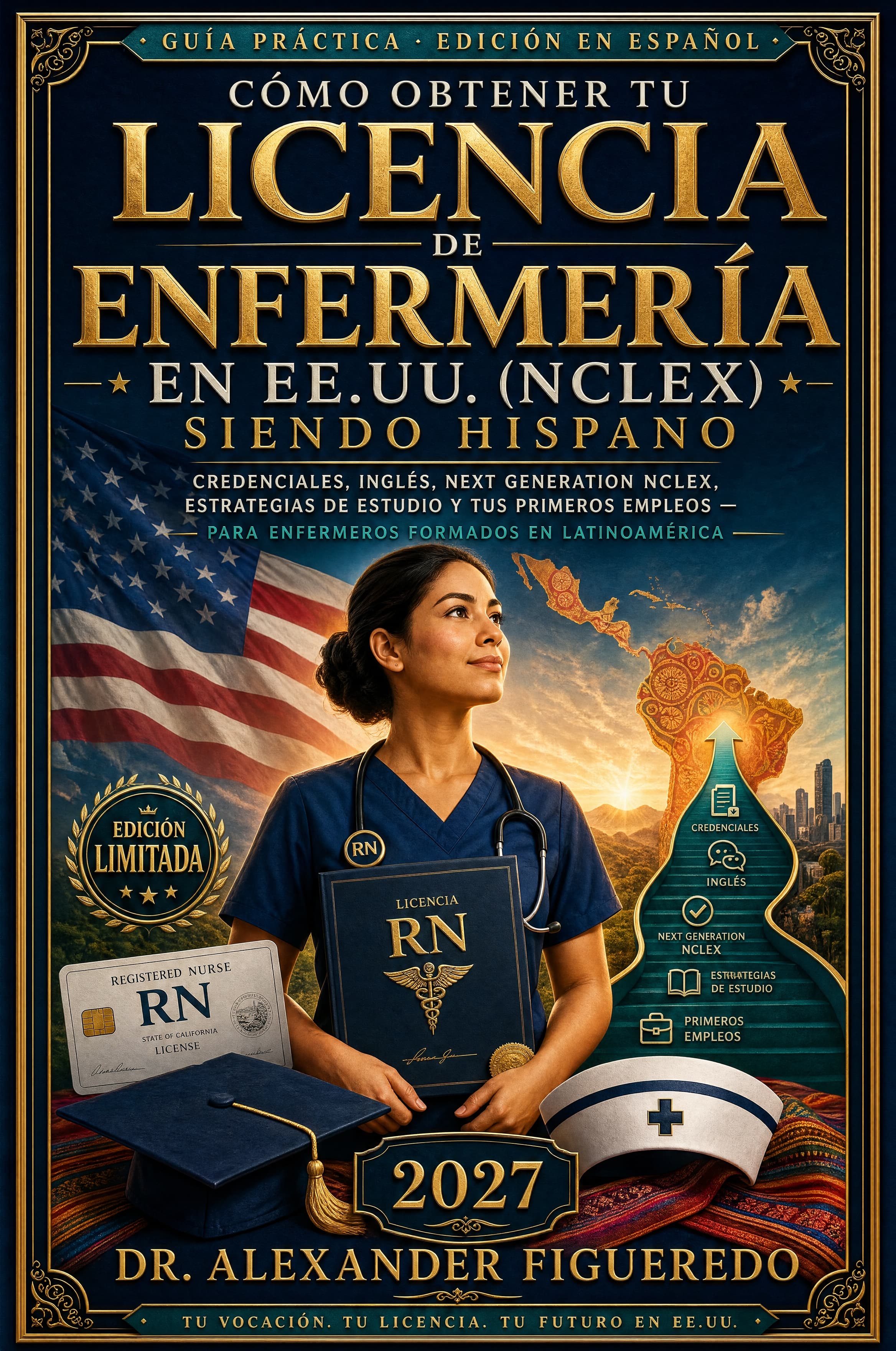 Portada: Cómo Obtener tu Licencia de Enfermería (NCLEX) Siendo Hispano