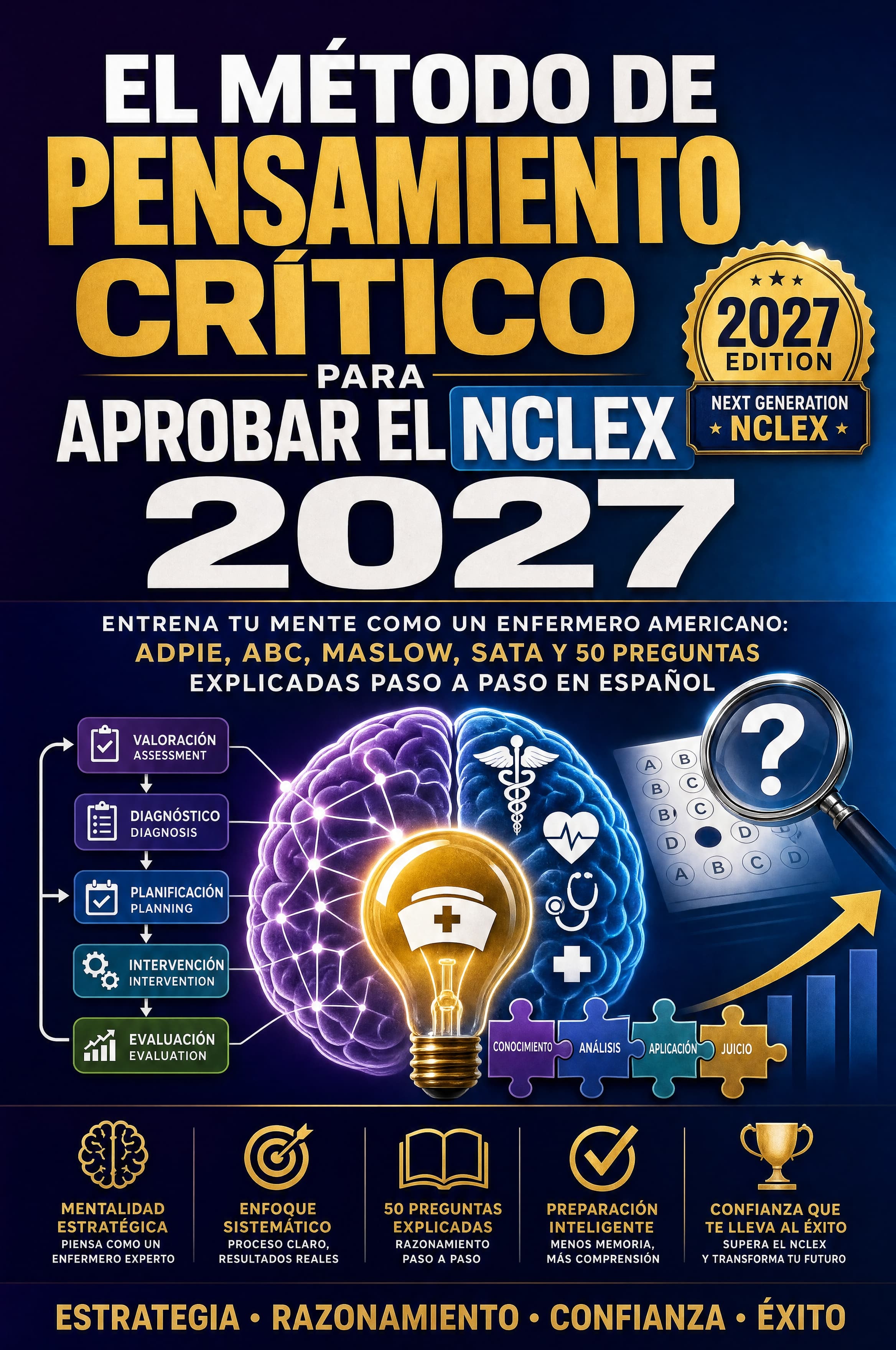 Portada: El Método de Pensamiento Crítico para Aprobar el NCLEX