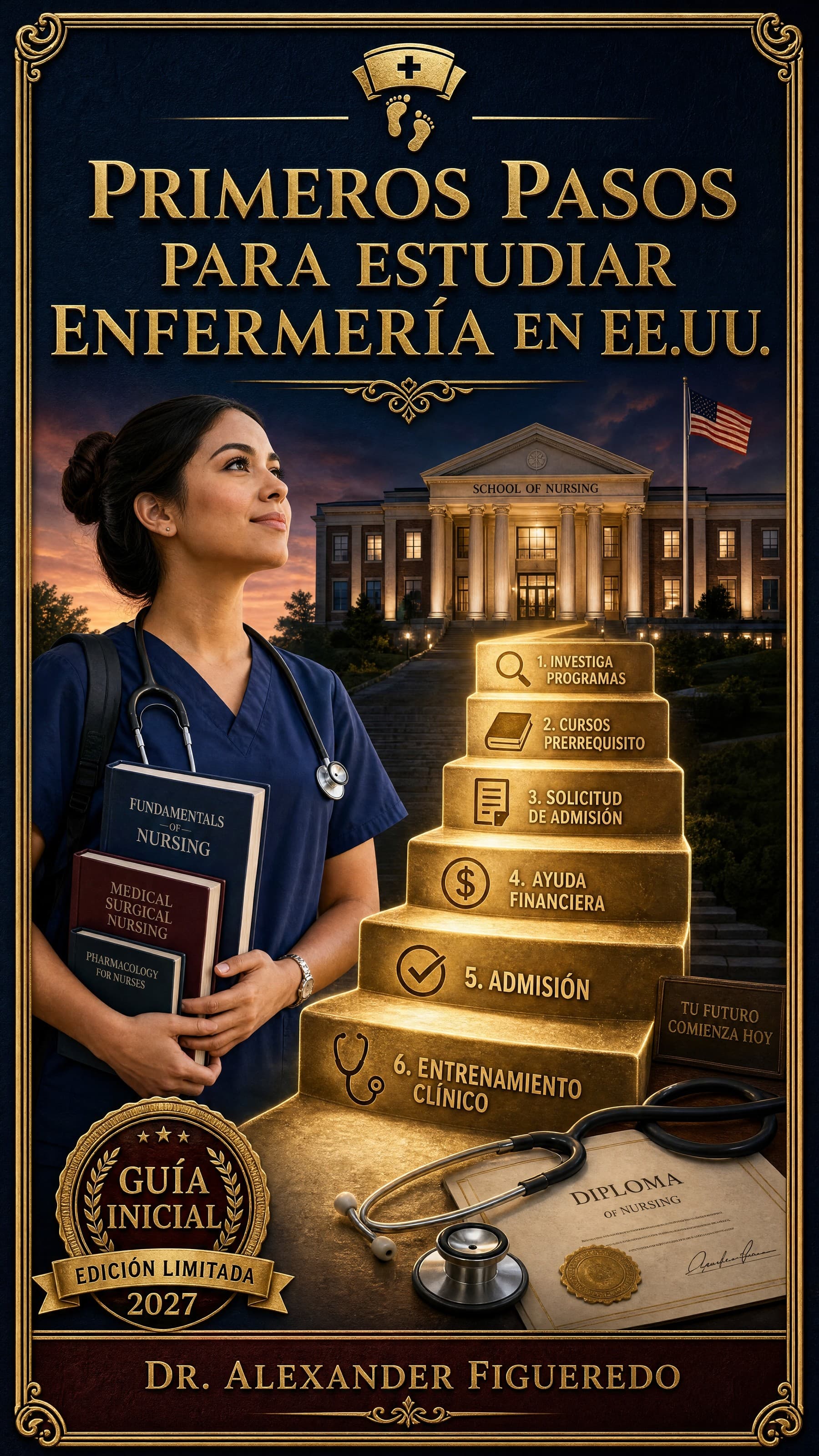 Portada: Primeros Pasos para Estudiar Enfermería en EE.UU.