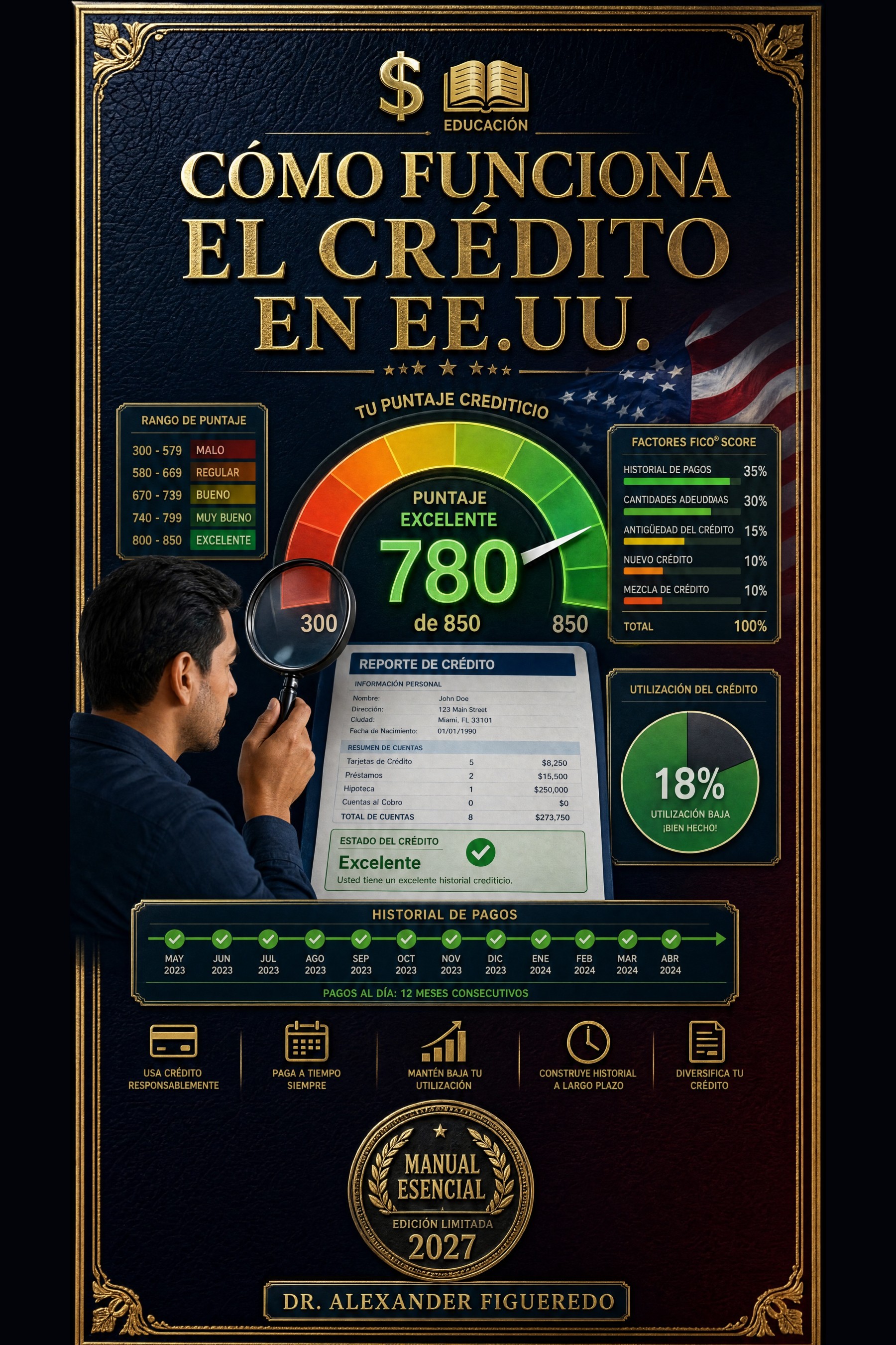 Portada del libro: Cómo Funciona el Crédito en EE.UU.