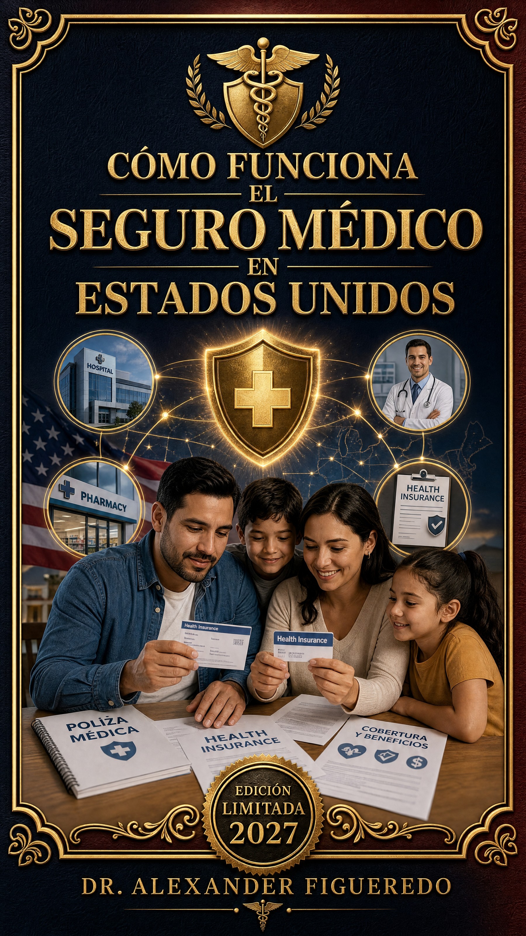 Portada del libro: Cómo Funciona el Seguro Médico en EE.UU.