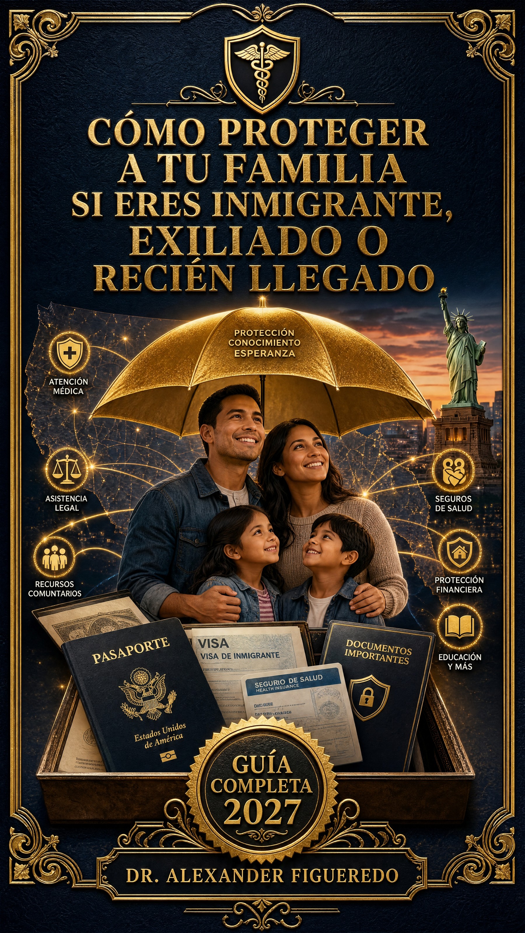 Portada del libro: Cómo Proteger a tu Familia (Inmigrante, Exiliado o Recién Llegado)