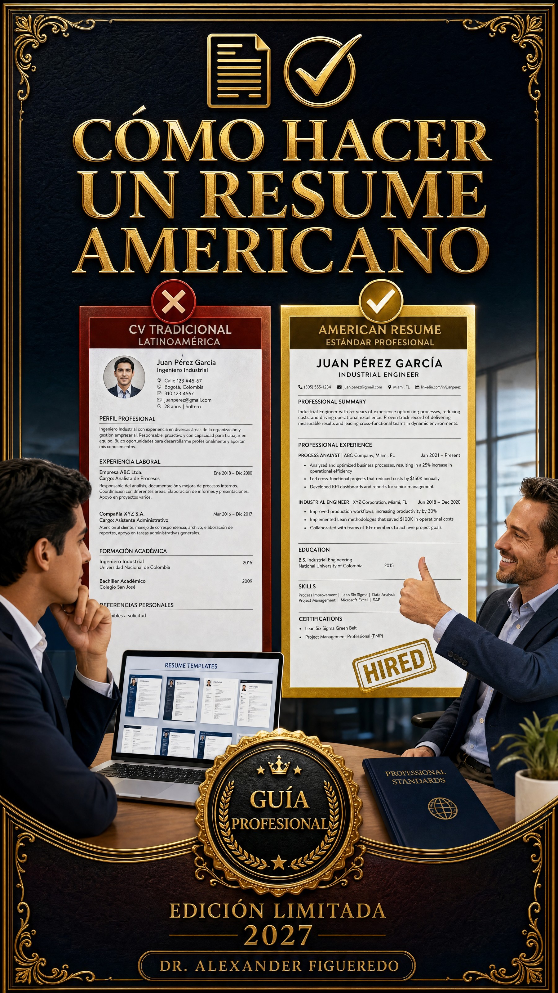Portada del libro: Cómo Hacer un Resume Americano